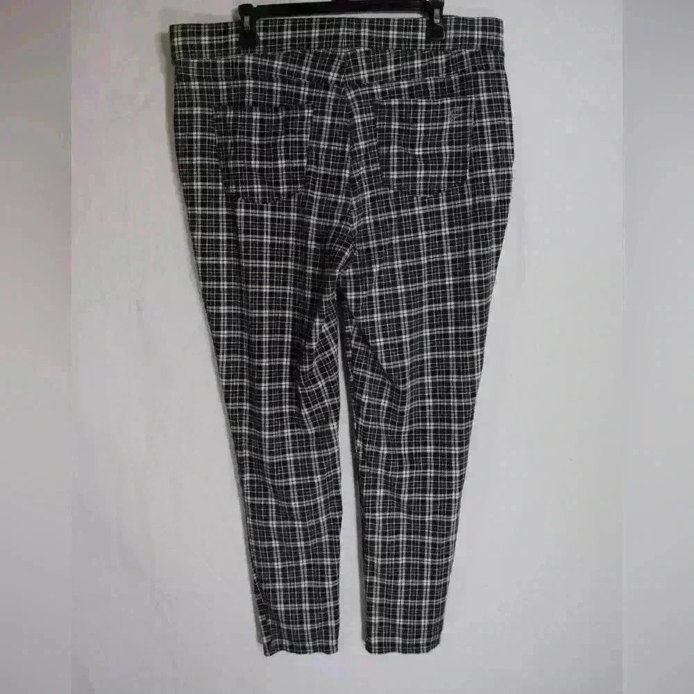 Seven7 4-Way Stretch Skinny Leg Pull On Ponte Pant Legging Dandy Plaid - Picture 2 of 2